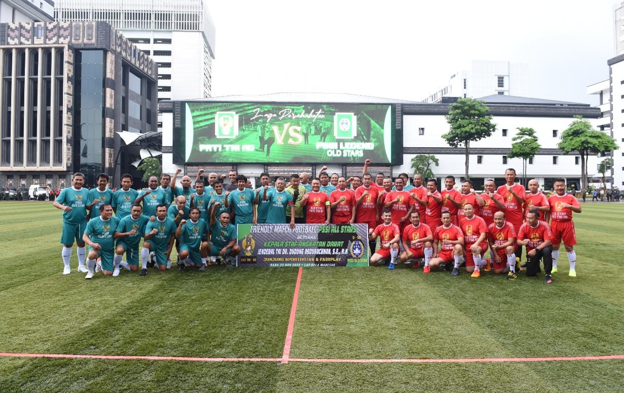 Laga Persahabatan Perkuat Silaturahmi, Pati TNI AD vs PSSI Legends Old Stars