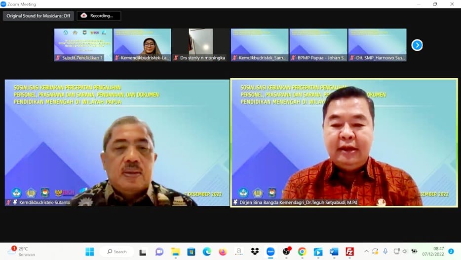 Kemendagri Mendorong Percepatan Pengalihan P3D Bidang Pendidikan di Wilayah Papua