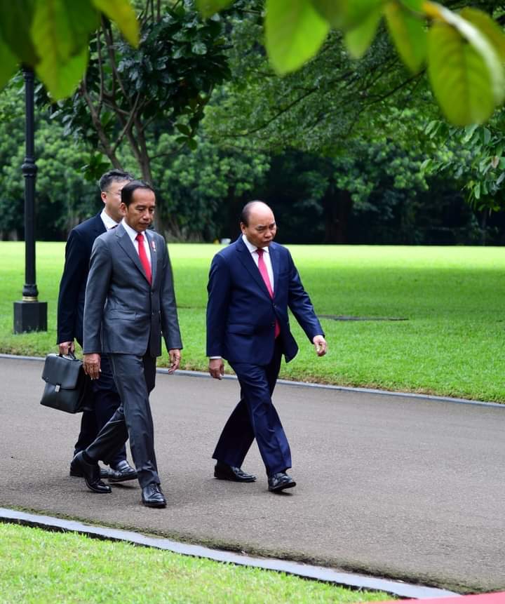 Presiden Jokowi Sambut Kunjungan Kenegaraan Presiden Nguyen Xuân Phúc di Istana Bogor