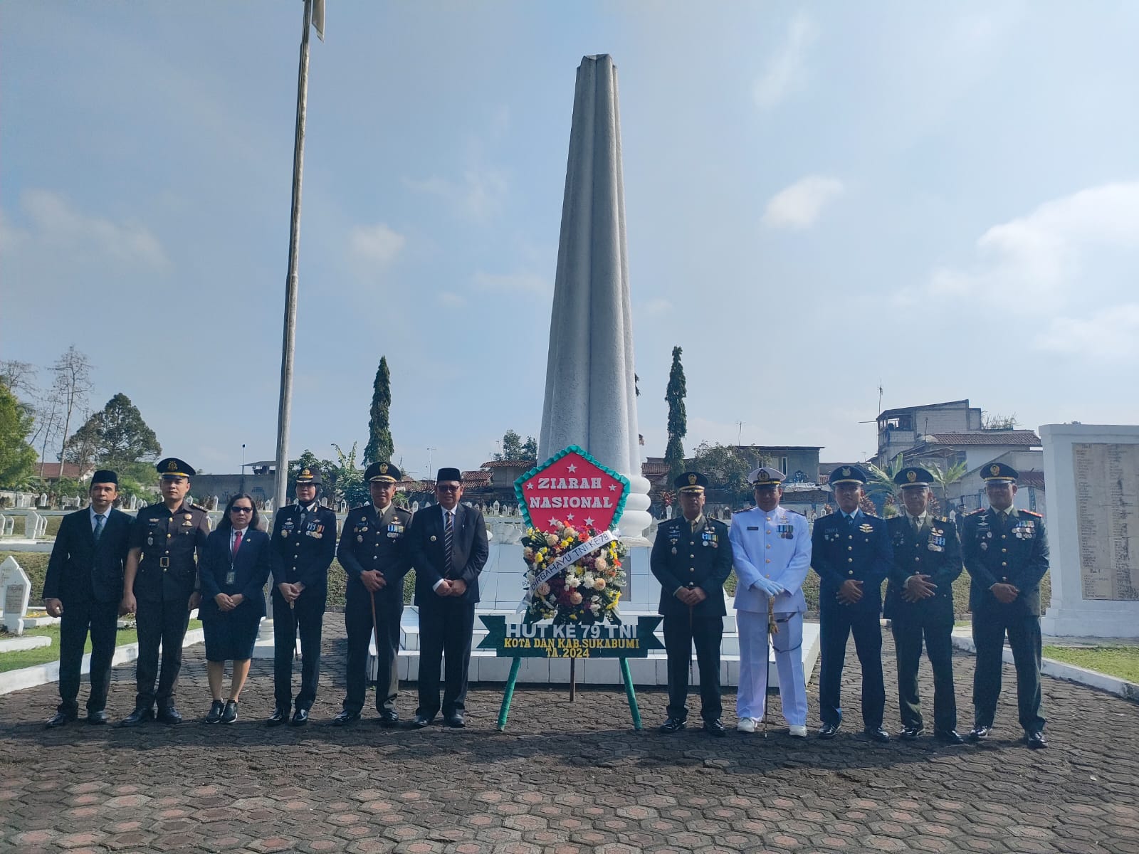 Puslatpurmar-6 Antralina Ikuti Upacara Ziarah Nasional Peringati HUT Ke-79 TNI