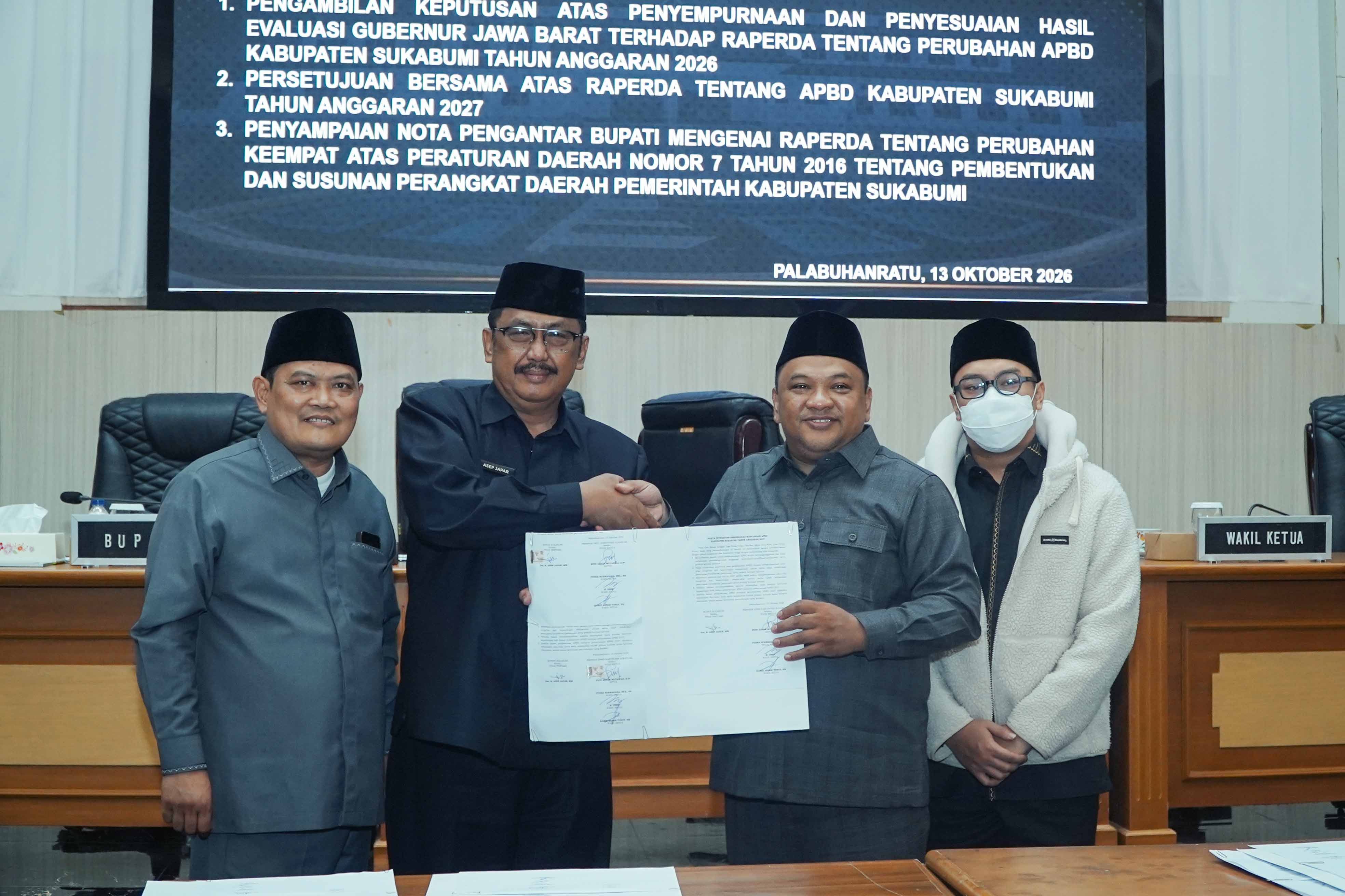 DPRD Kabupaten Sukabumi Setujui Raperda APBD 2027 dan Penyempurnaan Perubahan APBD 2026
